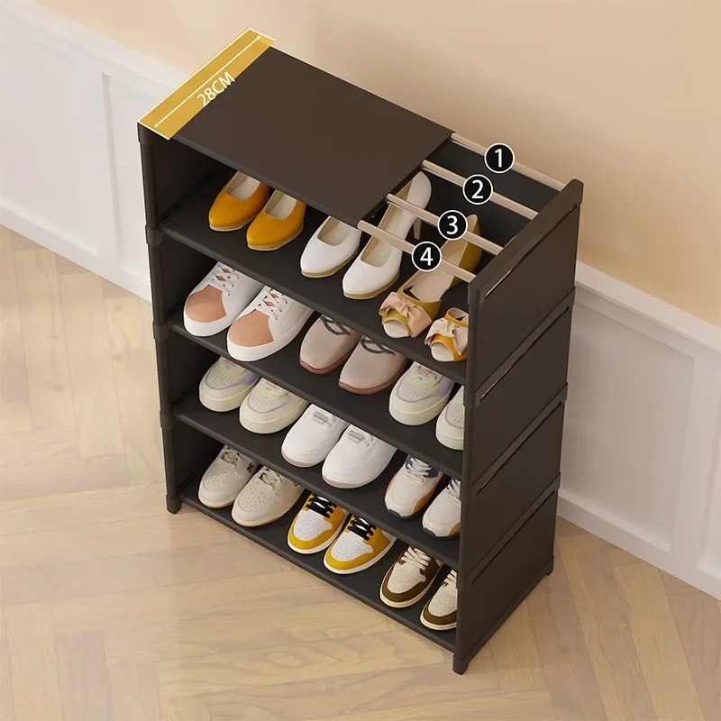 Multilayer Dustproof Shoes Rack with Curtain Living Room Shoe Organizer Rack Stackable Storage Shelf Saving Space Cabinet - Image 3