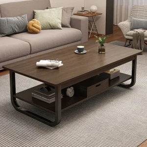Modern minimalist coffee table, small apartment, living room, sofa, nearby balcony, tea table, rental room, rectangular tea tabl