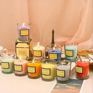 Minimalist Frosted Glass Jar Candle - Trendy Scented Decor, Multi-Purpose for Living Room Office Home Ambiance