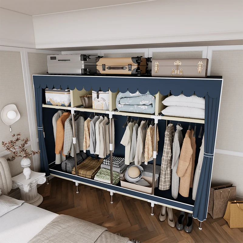 Modern Simple Wardrobe 8 Storage Spaces Large Capacity Dustproof For Bedrooms Rentals Students Home Storage Solutions - Image 2