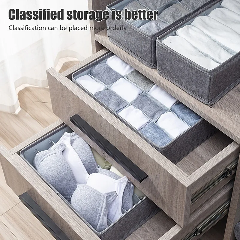 Fabric Underwear Bra Storage Box Underwear Sorting Box Panty Socks Compartment Storage Box Drawer Organizer Home Storage - Image 3