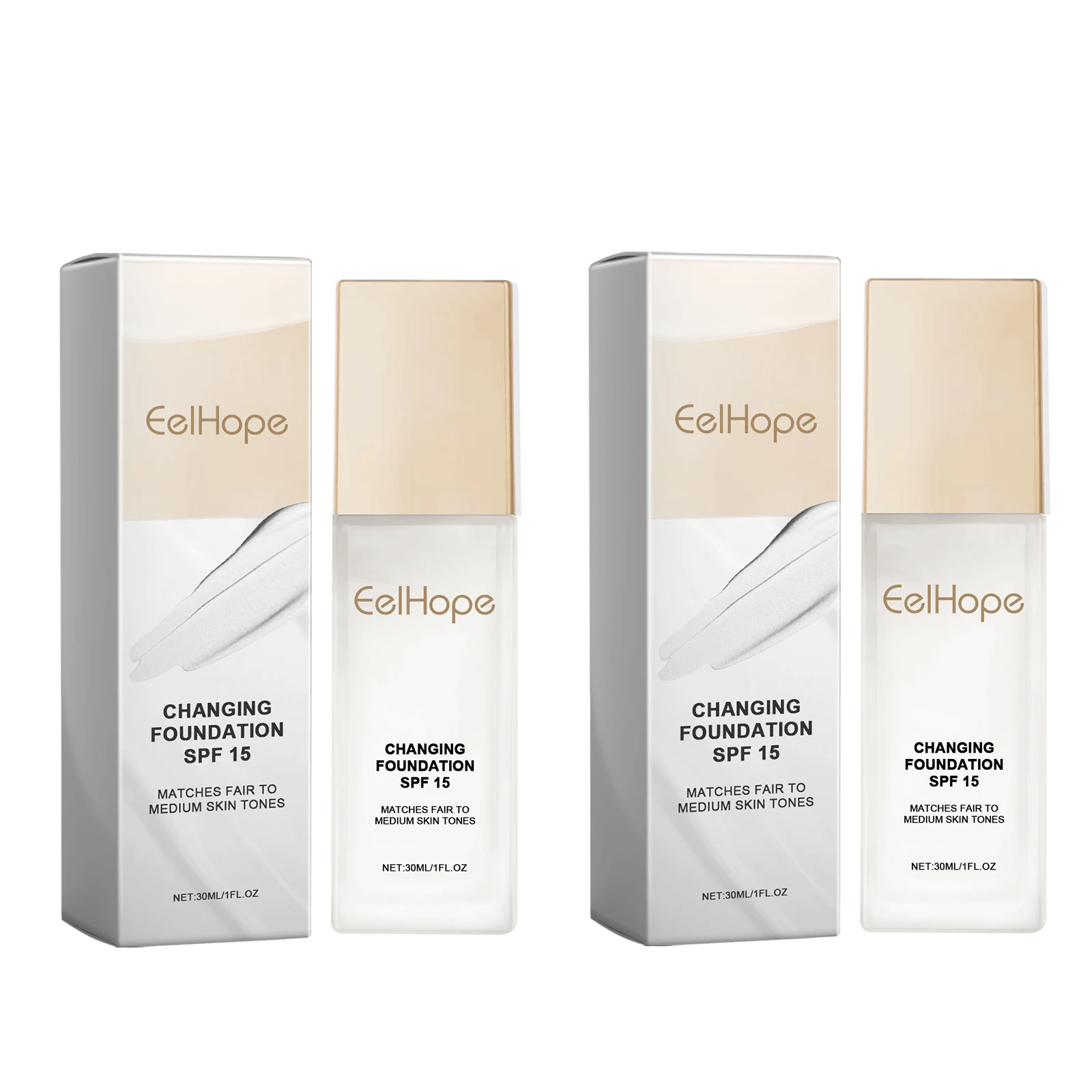 Color Changing Foundation Moisturizing Hides Wrinkles Lines SPF 15+ Hydrating Color Longwearing Waterproof Makeup Base Concealer - Image 2