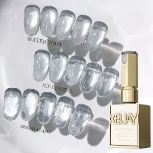 XEIJAYI 3pcs 15ml White Plain water cat's eye Magnetic Gel Nail Polish - Ultra Shine, Quick-Dry, Soak-Off UV/LED Varnish for Stu