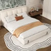 Upholstered bed, For adults and teenagers, 4ft6 double bed 135×190cm, Durable and Sturdy, Soft headboard, MDF + Velvet + Plywood