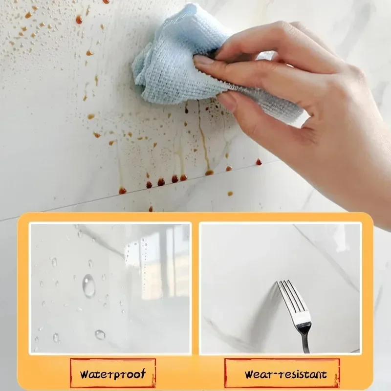 10/20/40PCS Simulated Thick Marble Tile Wall Sticker PVC Waterproof Self-adhesive Living Room Toilet Kitchen Home Floor Sticker - Image 2