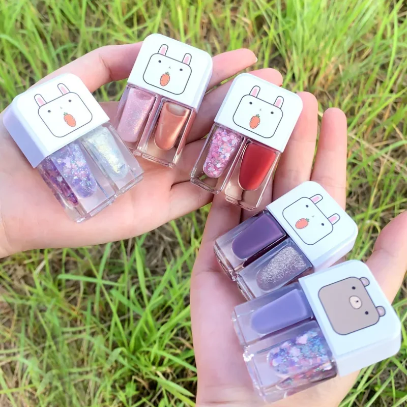 Water-based Nude Icy Women Children Nail Polish Twin Star Set No-bake Quick-drying Odorless Nail Polish Full Set Makeup