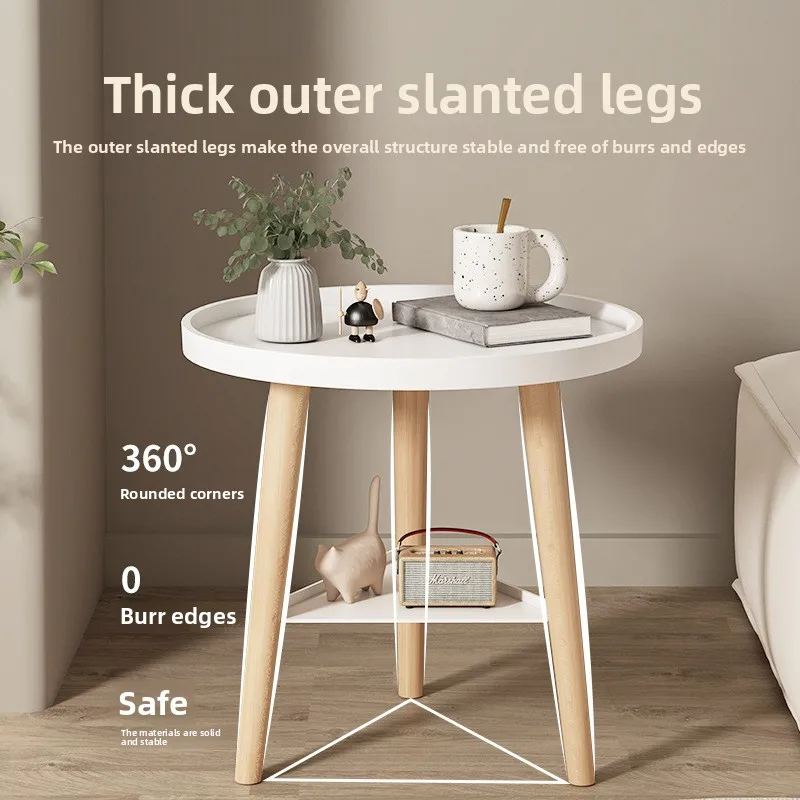 Sofa side table Living room Coffee table Rental room Modern small table Bedroom bedside rack - Image 2