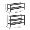 2/3-Tier Bamboo Shoe Rack with Free Shoe Horn | Reinforced Stackable Design | Small Space Storage for Entryway & Closet (Black)