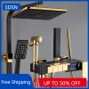Piano Digital Display Thermostatic Bathroom Shower Set Hot Cold Brass Bathroom Faucets Accessories Digital Piano Shower System