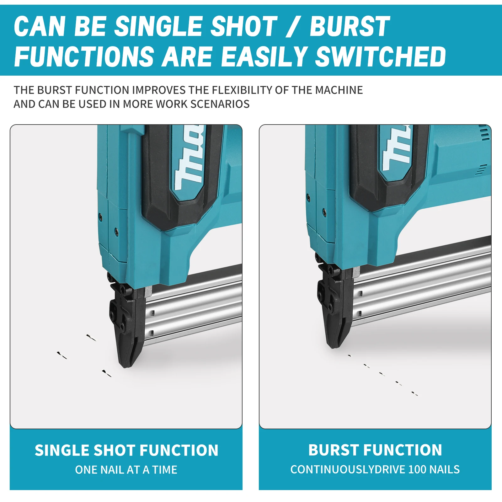 Makita F30 Straight Nails Staple Gun,Cordless Electric Impact Nail Gun Woodworking Construction Tools For Makita 18V Battery - Image 4