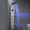Hot Sale Luxury Thermostatic Led Rain Shower Head Wall Mounted Waterfall Stainless Steel Shower Panels Bathroom