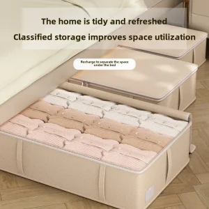 Oxford Fabric PP Board Underbed Storage Box Flat Drawer Design for Seasonal Clothes Blankets Home Organizer