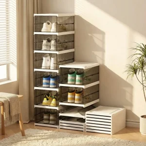 6 Layers Shoe Rack Organizer Foldable Sneaker Shoes Organizer Shoes Cabinet for Closet Entryway Shoe Organizer and Storage