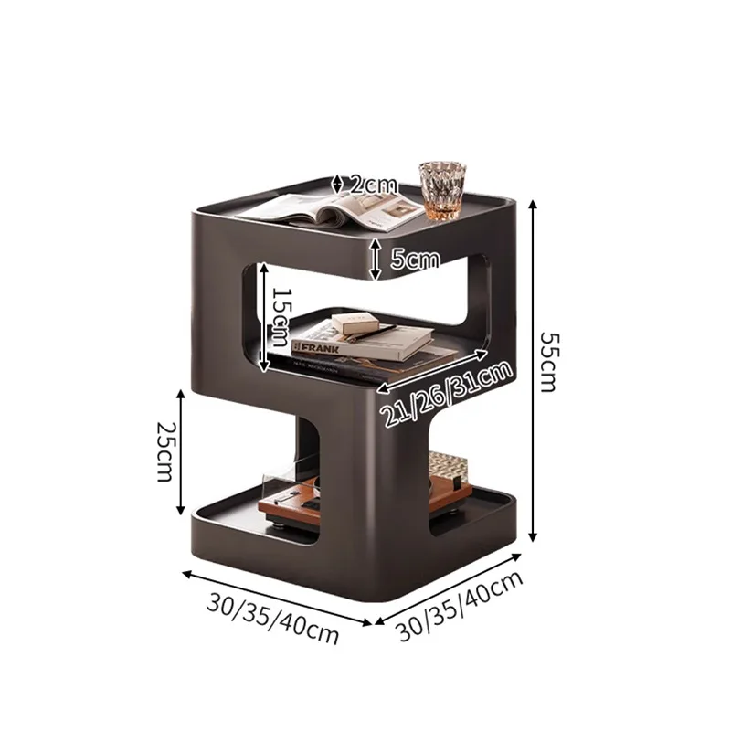 Simple steel painted sofa edge table, bedroom bedside table, living room coffee table, living room small table, storage rack - Image 6