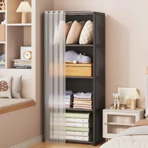 Dustproof Bookshelf Simple Cloth Wardrobe High-capacity Strong Load-bearing Capacity Simple Home Thickened Rental Small Wardrobe
