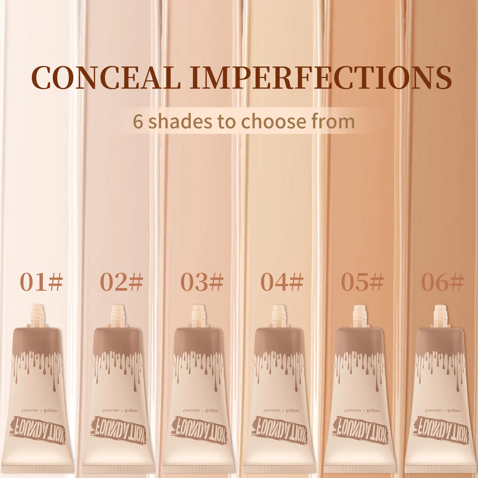 Full Coverage Foundation, Matte Finish Oil-control Liquid Foundation, Covering Blemishes And Dark Spot, Concealer Cream - Image 4