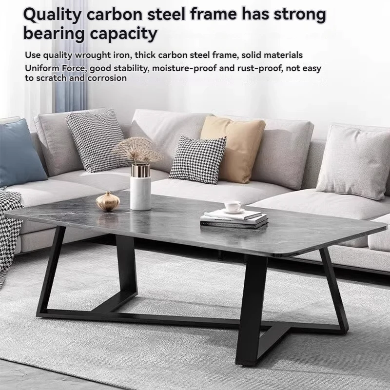 Tea table Italian style light luxury home living room sofa tea table minimalist marble patterned small low table small apartment - Image 3