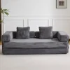 Multi-Functional Cordurory Folding Sofa Bed With 2 Pillows，Floor Sofa Lounge Couch for Living Room Small Spaces,Soft Guest Bed