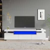 TV stand for 70-inch TV High-visibility TV stand with LED lights with open storage space for bedroom Living room Furniture