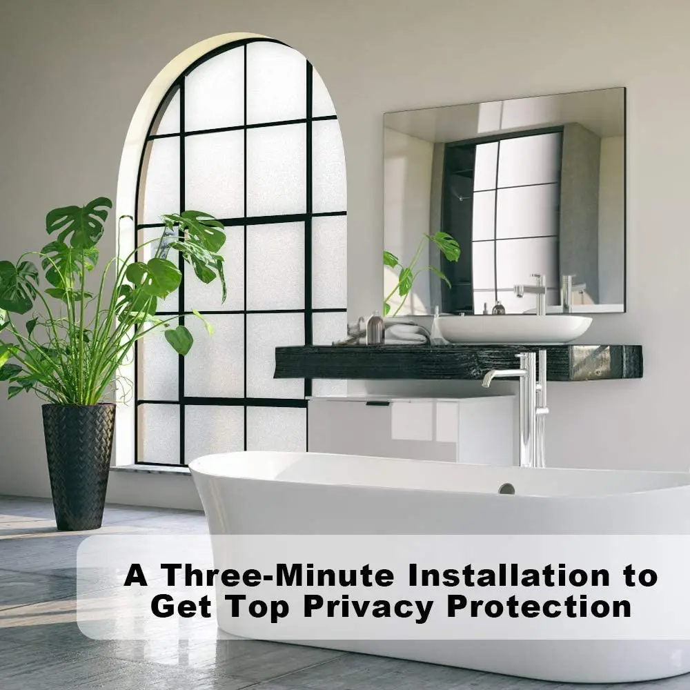 Matte Pure Window Privacy Film Frosted Glass Opaque Sun Blocking Covering Self-Adhesive Vinyl Decals for Bathroom Decoration - Image 5