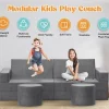 13Pcs Modular Kids Play Couch 25D Sponge Foam Comfortable Lightweight Child Sectional Sofa for Baby Room Bedroom