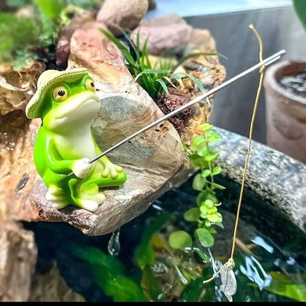 Gifts Garden Statue Garden Frog Statue Landscaping Cute Courtyard Decoration Frog Fishing Garden Accessories Panda Ornaments - Image 3