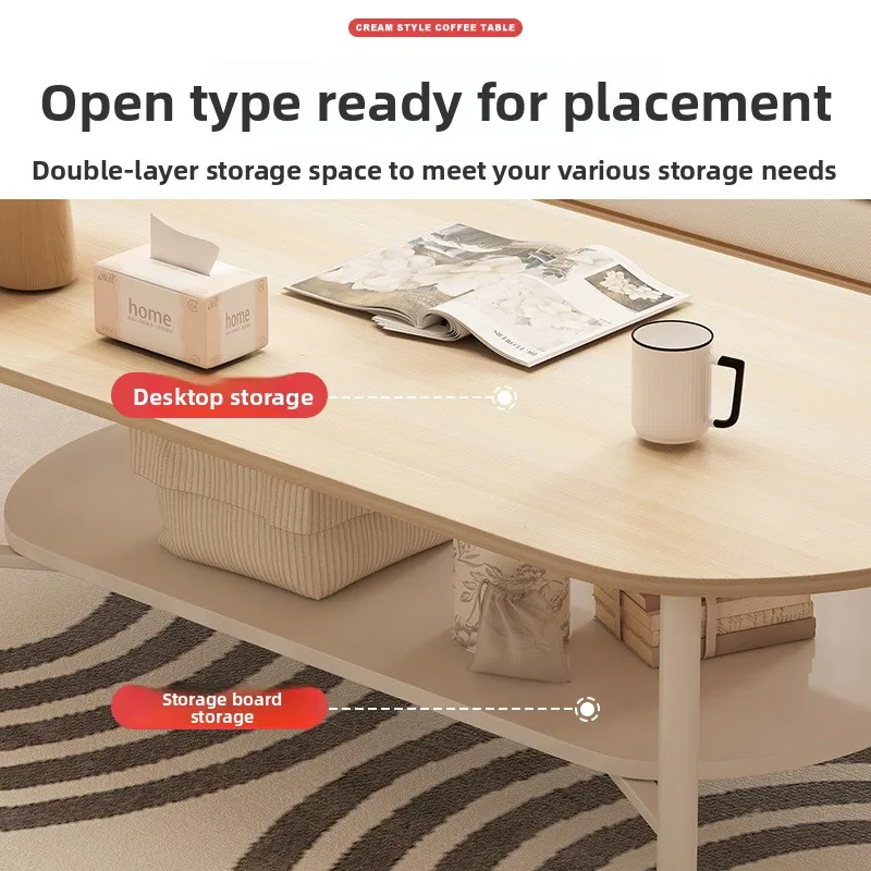 Coffee table small apartment living room household sofa tea table oval table small table - Image 3