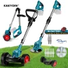 1850W Electric Lawn Mower Length Adjustable Handheld Cutter Cordless Garden Grass Cutting Trimmer For Makita 18V Battery