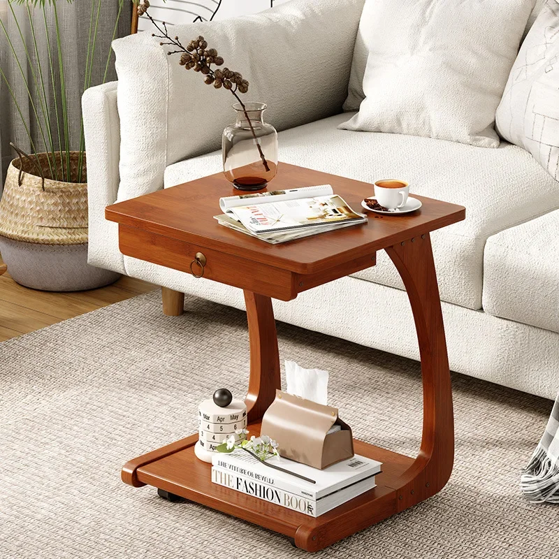 trolley small coffee table bedside table removable side computer desk rack - Image 3