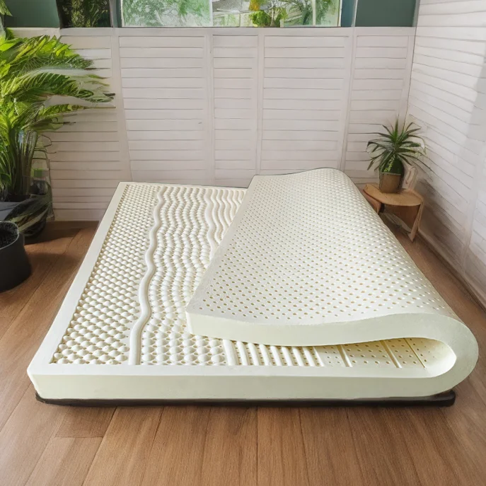 Natural Latex Mattress Topper Queen Size Medium Firmness Pure Latex Foam Bed Pad Durable Breathable Comfort Soft Mattress
