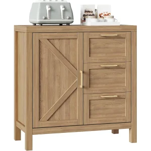 Buffet Cabinet Sideboard with Storage, 35.4 in Modern Buffet Cabinet with Storage, Farmhouse Buffet Table Console Coffee Bar Cab
