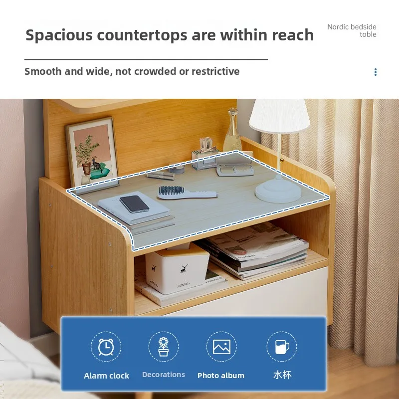 Bedside table Wide small chest cabinet Multi-layer locker with drawers Small cabinet - Image 5