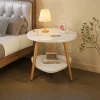 Hot Selling Bedside Table Cabinet Modern Luxury Wood Nightstands Large Bed Side End Table for Bedroom