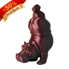 Handcrafted Resin Hippopotamus Figurine Figurine Yoga Statue Meditation Hippopotamus for Home Office Desktop Decoration