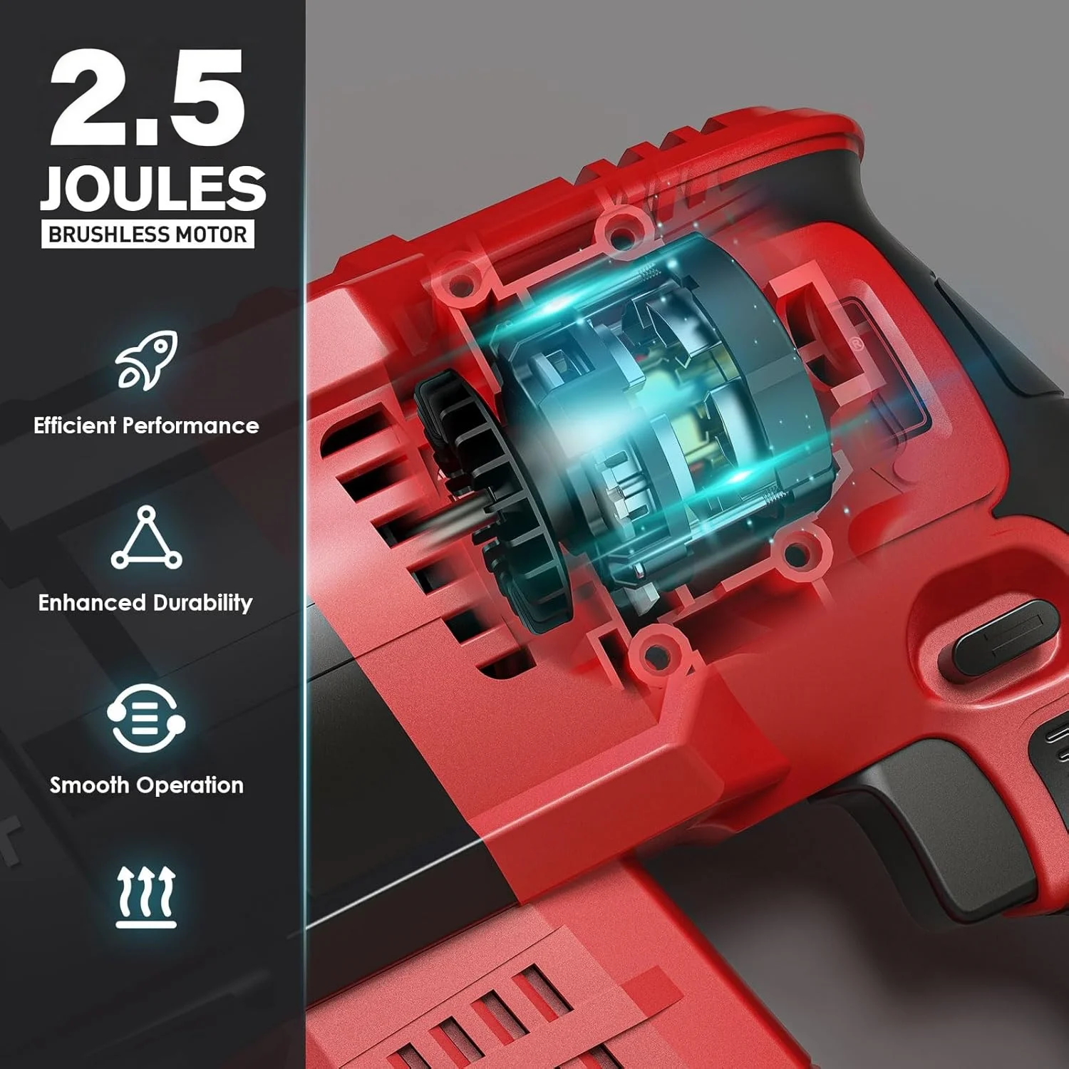 SDS-Plus Rotary Hammer Drill For Mi.lwaukee M18 Battery 2.6J Impact Brushless Hammer Drill 360° Rotating Handle Rotomartillo - Image 3