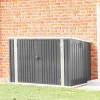 Secure Outdoor Bike Shed – Weather-Resistant Steel Storage for Multiple Bicycles, 210x105x130cm, Grey, Lockable Doors