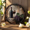 Vintage Wine Cellar Wooden Sign - 20.32x20.32 cm Rustic Wall Art with Grapes & Wine Bottle Design - Weathered Finish, Boho Style
