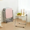 1Pcs Random Color Household Coffee Table Transparent Acrylic Folding Dining Chair Space Saving Portable Home Small Folding Table