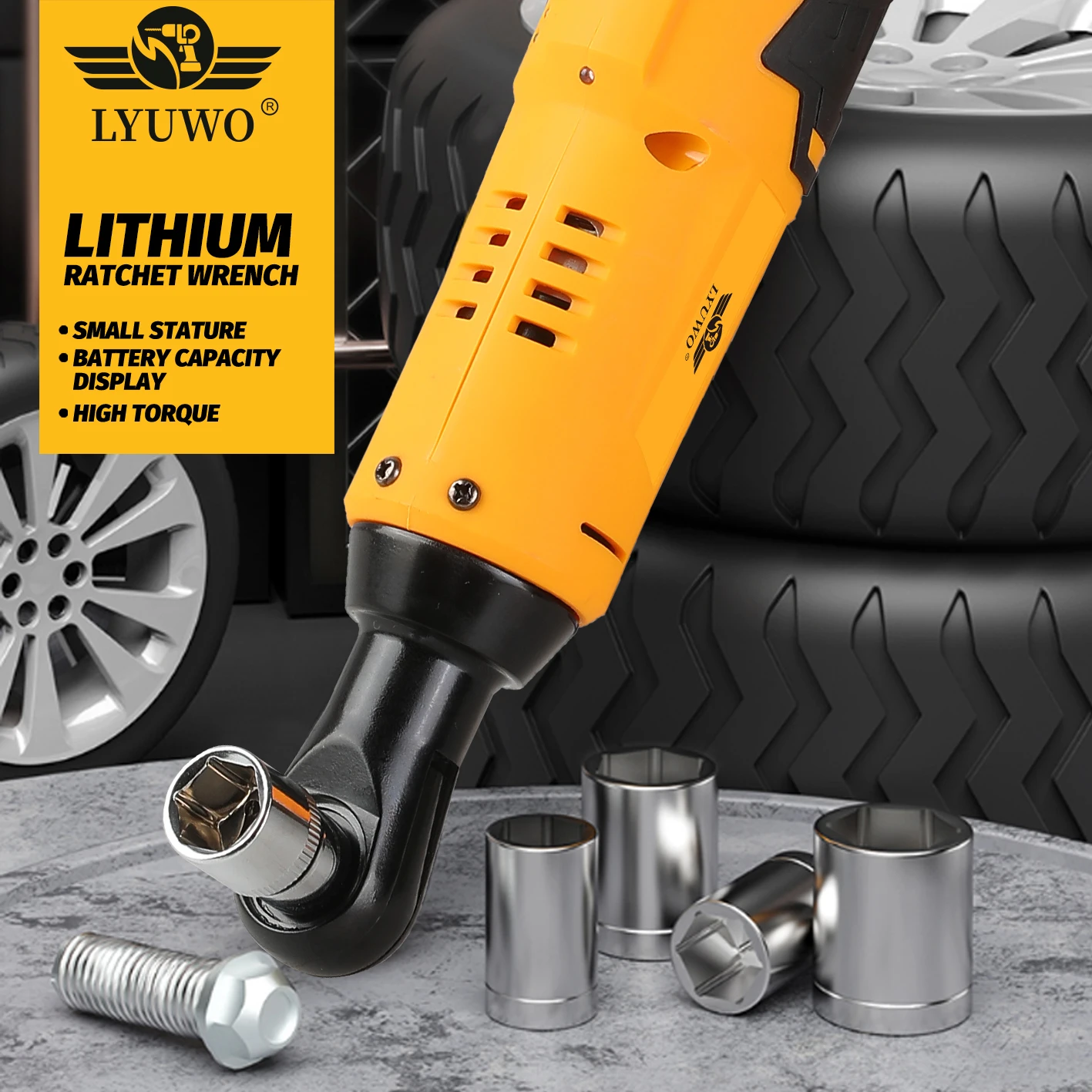 LYUWO 12V 3/8 Rechargeable Electric , Ratchet Set, Angle Drill, Screwdriver To Remove Screw Nut, Automobile Maintenance Tool - Image 4