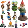 Micro Middle Finger Gnome Statue 3D Drunk Gnome Statue Mini Resin Doll Garden Decoration Resin Garden Figurines Garden Gnomes