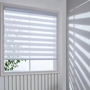 Zebra Blinds Cordless No Drill. Blackout & light filtering. Easy install window shades for modern home, kitchen, office.