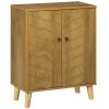 HOMCOM Storage Cabinet for Living Room Sideboard with Chevron Doors Natural