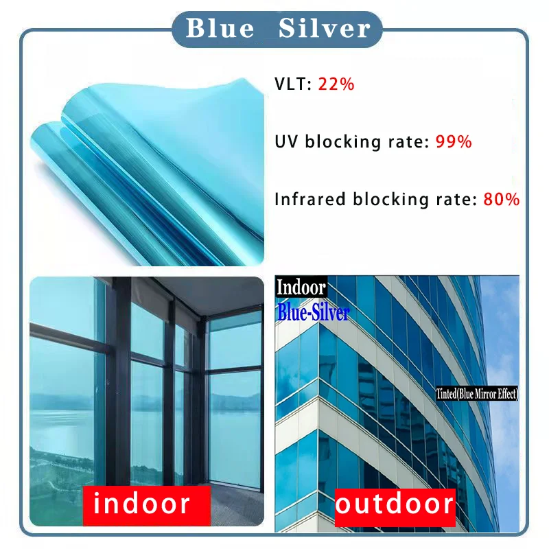Insulation Window Film Solar Reflective Mirror Color Film Christmas Window Stickers Window Privacy Film 99% UV Cut Vinyl - Image 4