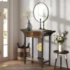 Console Table Chinese Entryway Sofa Side Table Skinny Hallway Table Sofa Table Furniture Rustic Brown with Drawer＆Shelf