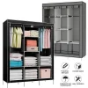 Portable Wardrobe Clothes Organizer Non-Woven Fabric Wardrobe Storage Cupboard for Bedroom 126*44*170cm Storage Shelves