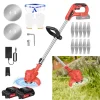 21V Cordless Weed Wacker 3 in 1 Rechargeable Weed Wacker Electric for Lawn Garden Yard,With Battery,Red