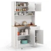 GOFLAME Modern Pantry Cabinet Wodden Kitchen Cabinet Freestanding Buffet Cupboard