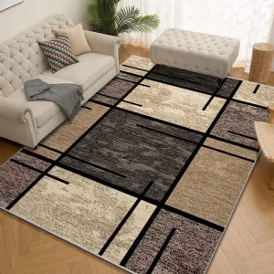 VIKAMA Geometric Rug Lightweight And Easy To Clean Home Area Rug, Suitable For Living Room, Bedroom, Office Home Decor