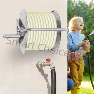 Retractable Hose Reel Garden Hose Reel Stand Wall Mounted/Floor Mounted Hold Up to 50m Hose for Home