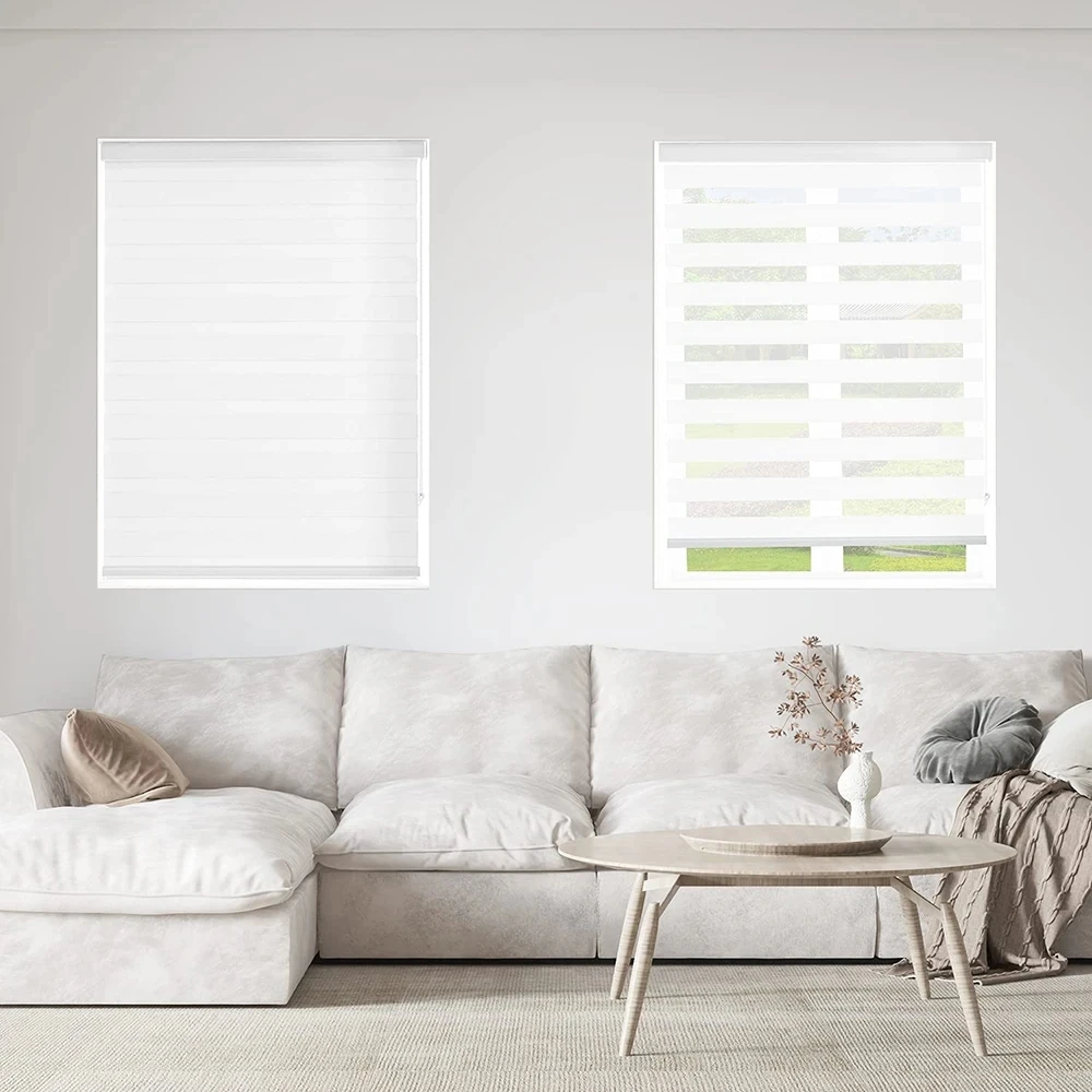 Zebra Blinds Cordless No Drill. Blackout & light filtering. Easy install window shades for modern home, kitchen, office. - Image 3